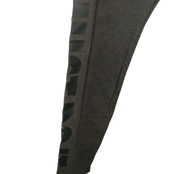 Nike Just Do It Leggings Logo Band Just Do It Pant Leg Text Olive Green Stretchy - Picture 11 of 12